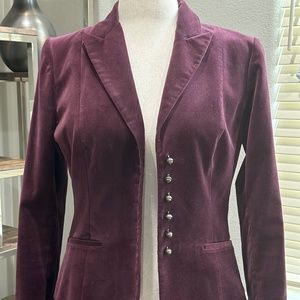 Tahari Deep Plum Velvet Blazer